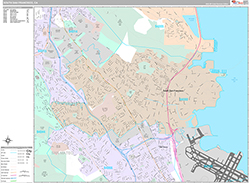 South San Francisco Wall Map Premium Style 2026